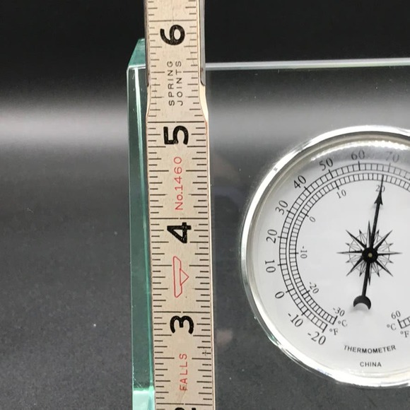Seth Thomas Glass Display Mantle Desk Quartz Clock & Themometer Tested Works - Picture 7 of 9